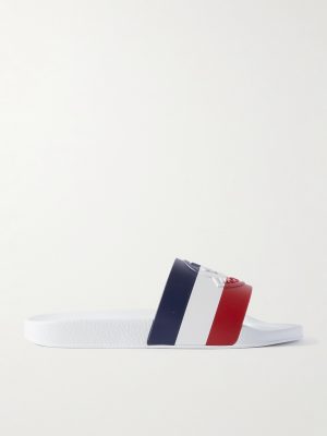 Basile Logo-Embossed Striped Rubber Slides Basile Logo-Embossed Striped Rubber Slides