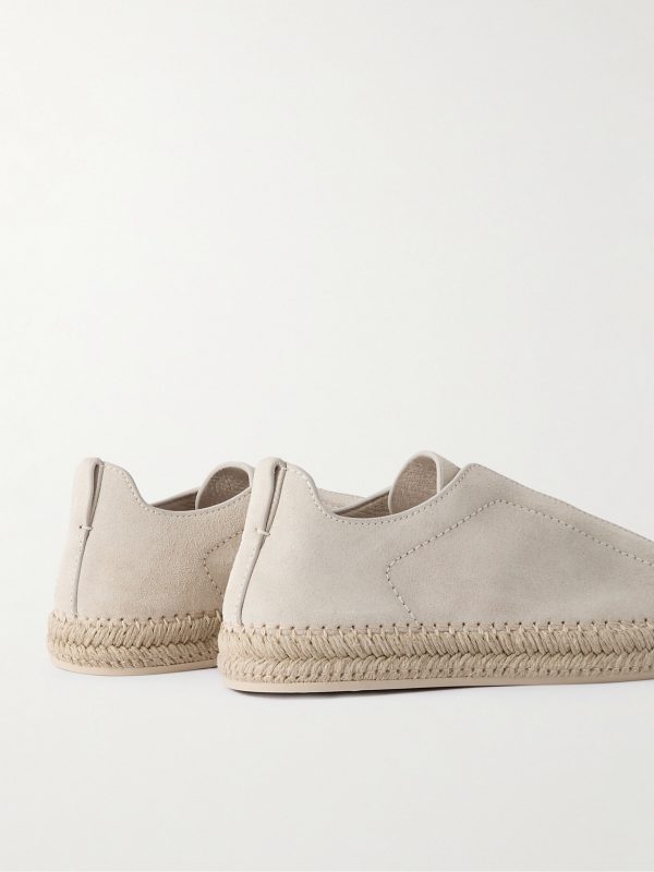 Triple Stitch™ Leather-Trimmed Suede Slip-On Sneakers - BK