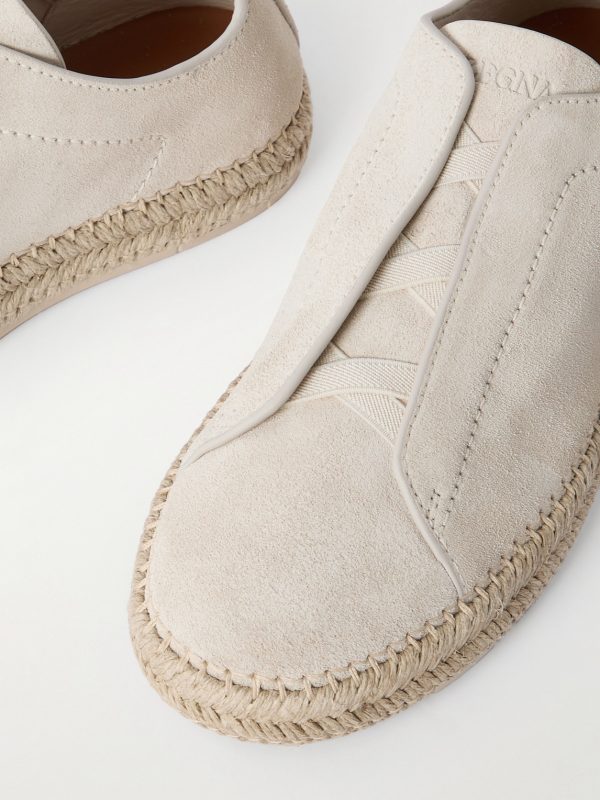 Triple Stitch™ Leather-Trimmed Suede Slip-On Sneakers - CU