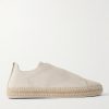 Triple Stitch™ Leather-Trimmed Suede Slip-On Sneakers