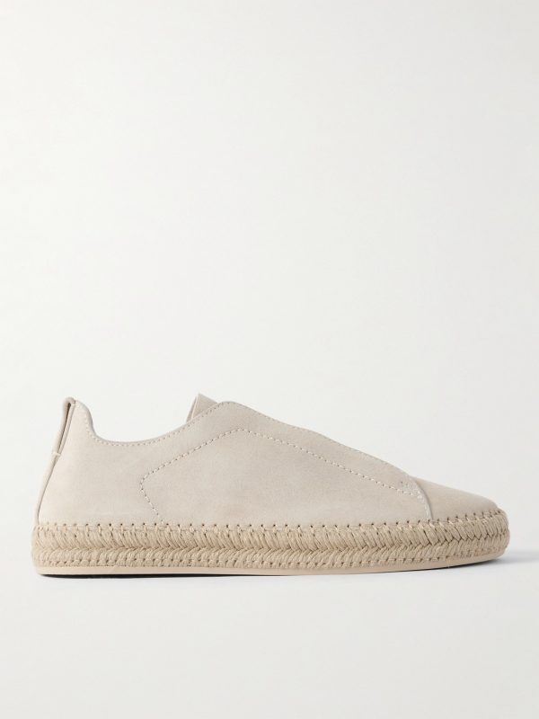 Triple Stitch™ Leather-Trimmed Suede Slip-On Sneakers