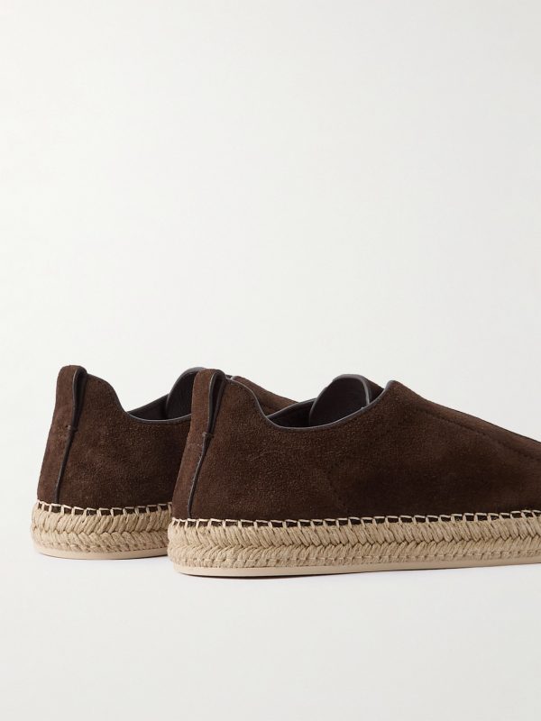 Triple Stitch™ Leather-Trimmed Suede Slip-On Sneakers - BK Triple Stitch™ Leather-Trimmed Suede Slip-On Sneakers - BK