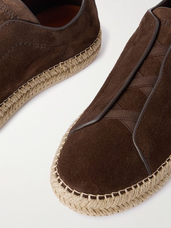 Triple Stitch™ Leather-Trimmed Suede Slip-On Sneakers - CU Triple Stitch™ Leather-Trimmed Suede Slip-On Sneakers - CU