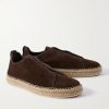 Triple Stitch™ Leather-Trimmed Suede Slip-On Sneakers - FR Triple Stitch™ Leather-Trimmed Suede Slip-On Sneakers - FR