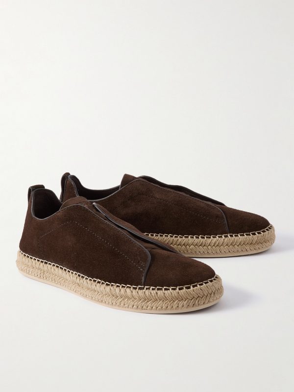 Triple Stitch™ Leather-Trimmed Suede Slip-On Sneakers - FR Triple Stitch™ Leather-Trimmed Suede Slip-On Sneakers - FR
