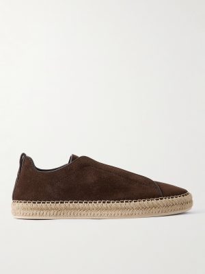 Triple Stitch™ Leather-Trimmed Suede Slip-On Sneakers