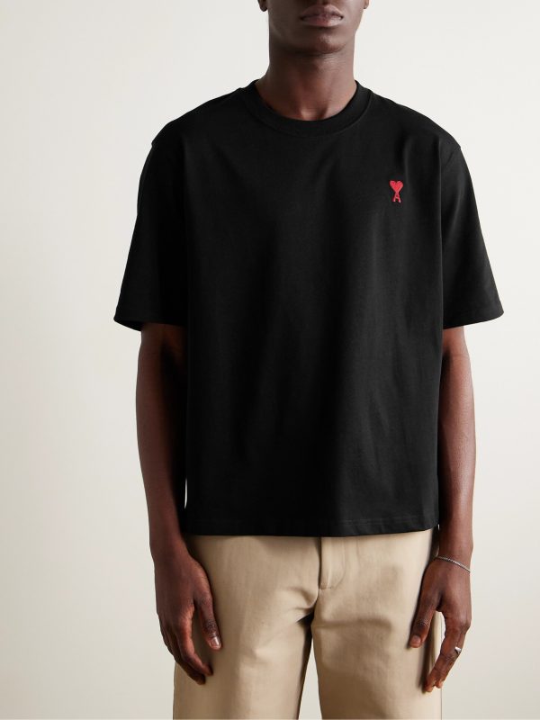 Logo-Embroidered Organic Cotton-Jersey T-Shirt - FR Logo-Embroidered Organic Cotton-Jersey T-Shirt - FR