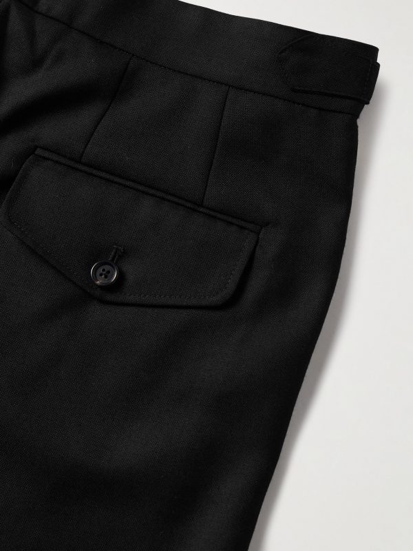 Straight-Leg Lace-Trimmed Wool Trousers - CU Straight-Leg Lace-Trimmed Wool Trousers - CU