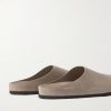 Logo-Debossed Suede Clogs - BK