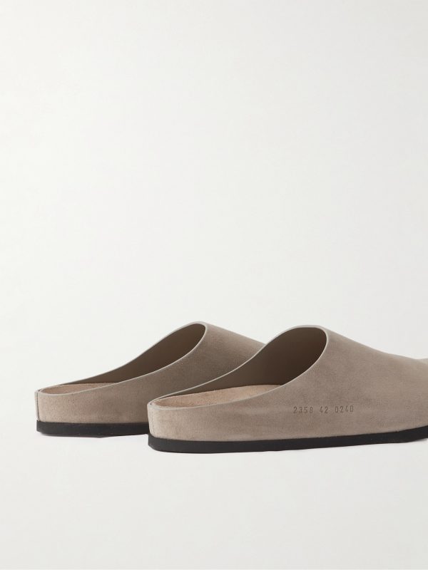 Logo-Debossed Suede Clogs - BK