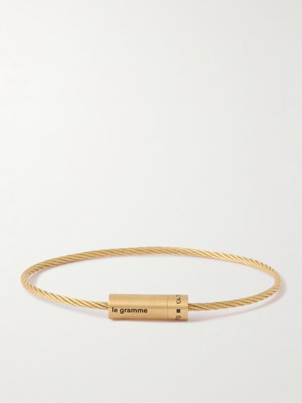 11g Brushed 18-Karat Gold Bracelet