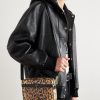 Leather-Trimmed Leopard-Print Coated-Canvas Messenger Bag - OU Leather-Trimmed Leopard-Print Coated-Canvas Messenger Bag - OU