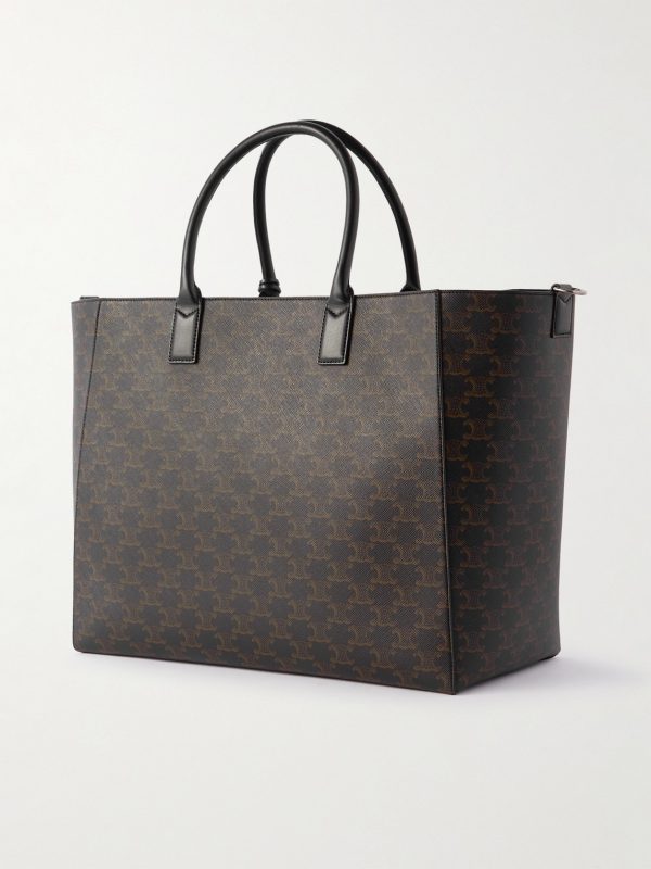 Cabas Triomphe Large Logo-Print Leather Tote Bag - BK