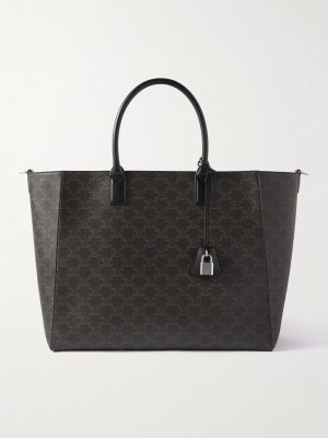 Cabas Triomphe Large Logo-Print Leather Tote Bag Cabas Triomphe Large Logo-Print Leather Tote Bag