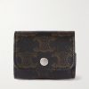 Triomphe Leather-Trimmed Logo-Print Coated-Canvas Airpods Case Triomphe Leather-Trimmed Logo-Print Coated-Canvas Airpods Case