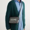 Triomphe Leather-Trimmed Logo-Print Coated-Canvas Messenger Bag - OU
