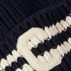 Logo-Appliquéd Striped Ribbed Cotton Beanie - CU