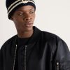 Logo-Appliquéd Striped Ribbed Cotton Beanie - OU