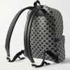 Triomphe Leather-Trimmed Logo-Print Coated-Canvas Backpack - BK