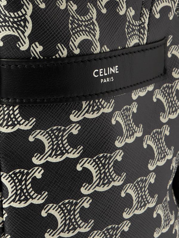 Triomphe Leather-Trimmed Logo-Print Coated-Canvas Backpack - CU