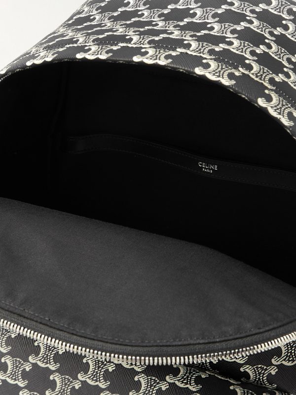 Triomphe Leather-Trimmed Logo-Print Coated-Canvas Backpack - E1