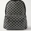 Triomphe Leather-Trimmed Logo-Print Coated-Canvas Backpack