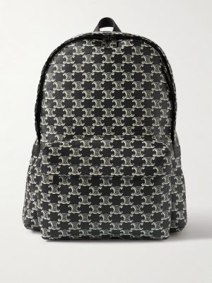 Triomphe Leather-Trimmed Logo-Print Coated-Canvas Backpack Triomphe Leather-Trimmed Logo-Print Coated-Canvas Backpack