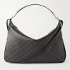 Romy Triomphe Large Leather-Trimmed Monogrammed Coated-Canvas Tote Bag