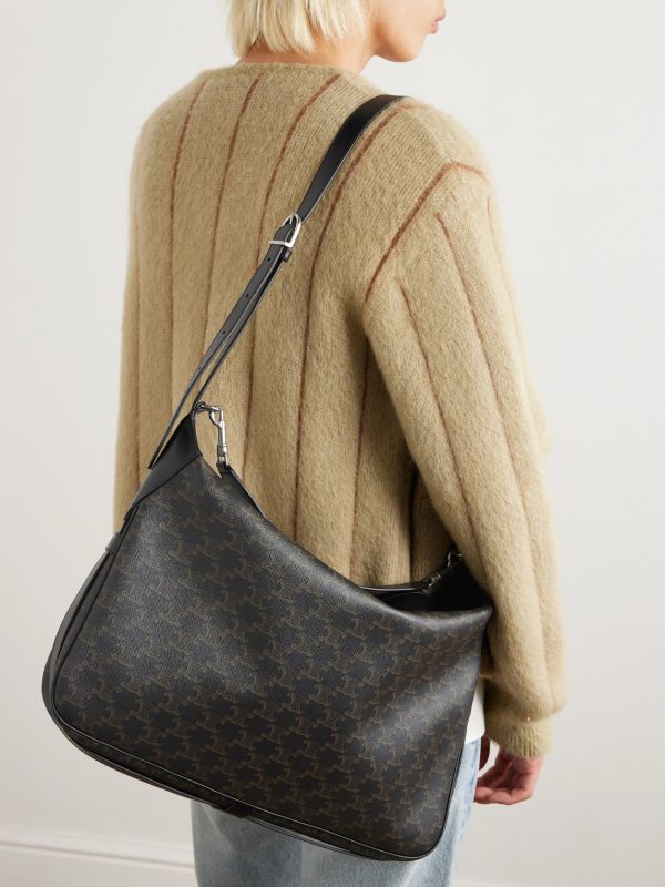 Romy Triomphe Large Leather-Trimmed Monogrammed Coated-Canvas Tote Bag - OU