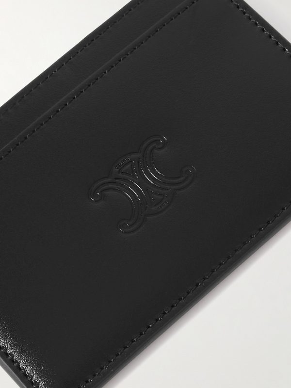 Triomphe Logo-Embossed Leather Cardholder - CU