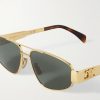 Triomphe Metal 03 D-Frame Gold-Tone Sunglasses - CU Triomphe Metal 03 D-Frame Gold-Tone Sunglasses - CU