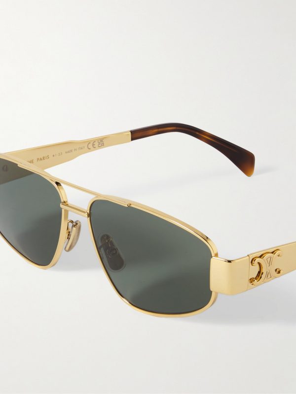 Triomphe Metal 03 D-Frame Gold-Tone Sunglasses - CU Triomphe Metal 03 D-Frame Gold-Tone Sunglasses - CU