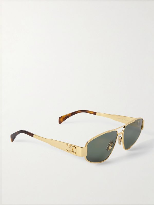Triomphe Metal 03 D-Frame Gold-Tone Sunglasses - FR Triomphe Metal 03 D-Frame Gold-Tone Sunglasses - FR