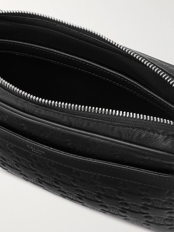 Triomphe Logo-Debossed Leather Messenger Bag - E1 Triomphe Logo-Debossed Leather Messenger Bag - E1