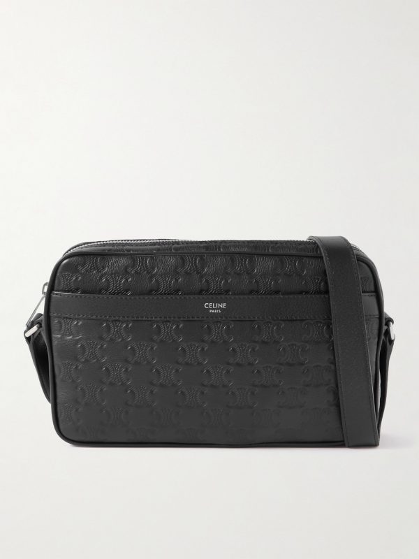 Triomphe Logo-Debossed Leather Messenger Bag Triomphe Logo-Debossed Leather Messenger Bag