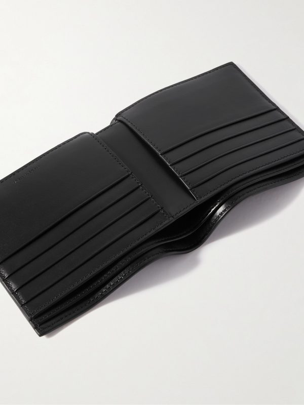 Triomphe Logo-Debossed Polished-Leather Billfold Wallet - E1 Triomphe Logo-Debossed Polished-Leather Billfold Wallet - E1