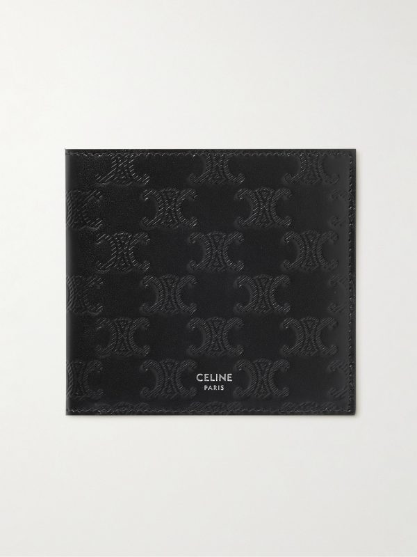 Triomphe Logo-Debossed Polished-Leather Billfold Wallet Triomphe Logo-Debossed Polished-Leather Billfold Wallet