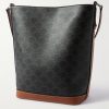 Triomphe Leather-Trimmed Logo-Print Coated-Canvas Tote Bag - BK