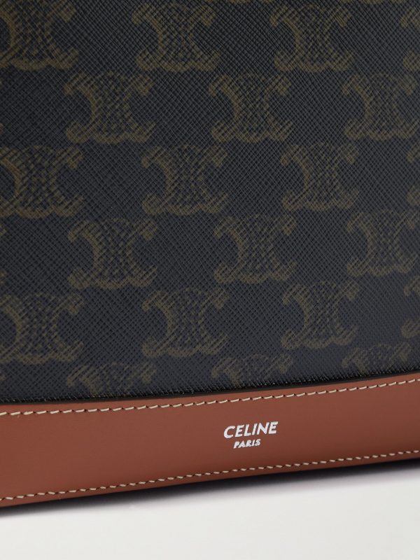 Triomphe Leather-Trimmed Logo-Print Coated-Canvas Tote Bag - CU