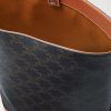 Triomphe Leather-Trimmed Logo-Print Coated-Canvas Tote Bag - E1