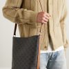 Triomphe Leather-Trimmed Logo-Print Coated-Canvas Tote Bag - OU