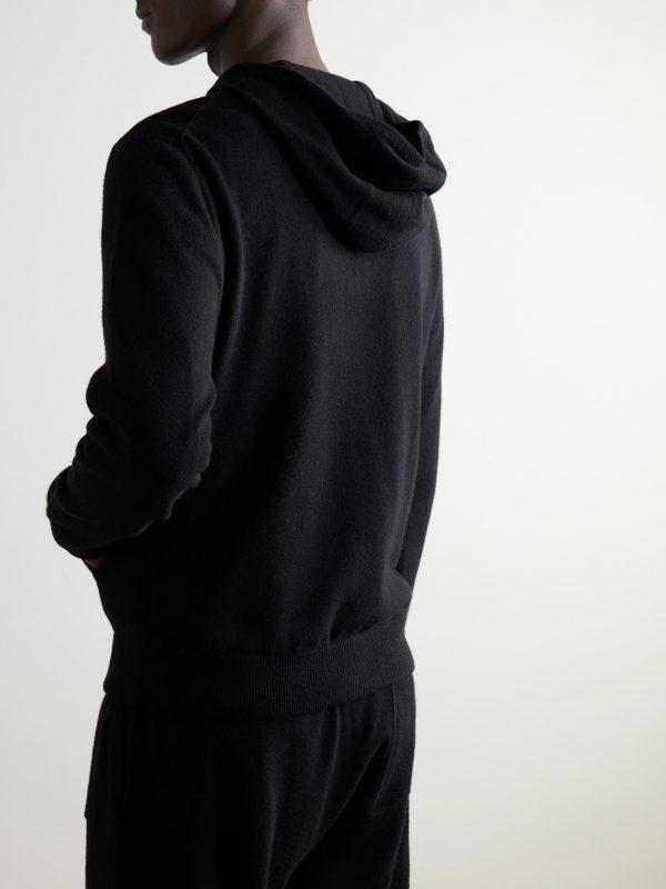 Wool and Cashmere-Blend Zip-Up Hoodie - BK Wool and Cashmere-Blend Zip-Up Hoodie - BK