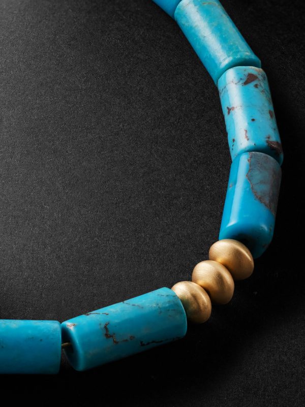 Gold Turquoise Beaded Bracelet - CU Gold Turquoise Beaded Bracelet - CU
