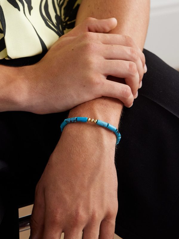 Gold Turquoise Beaded Bracelet - FR Gold Turquoise Beaded Bracelet - FR