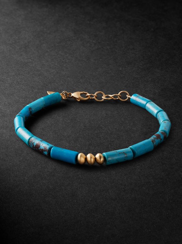 Gold Turquoise Beaded Bracelet Gold Turquoise Beaded Bracelet