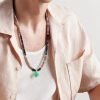Gold, Opal Heishi and Chrysoprase Beaded Necklace - FR