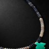 Gold, Opal Heishi and Chrysoprase Beaded Necklace