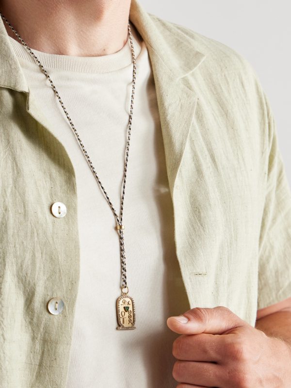 Gold, Silk, Diamond and Emerald Necklace - FR Gold, Silk, Diamond and Emerald Necklace - FR