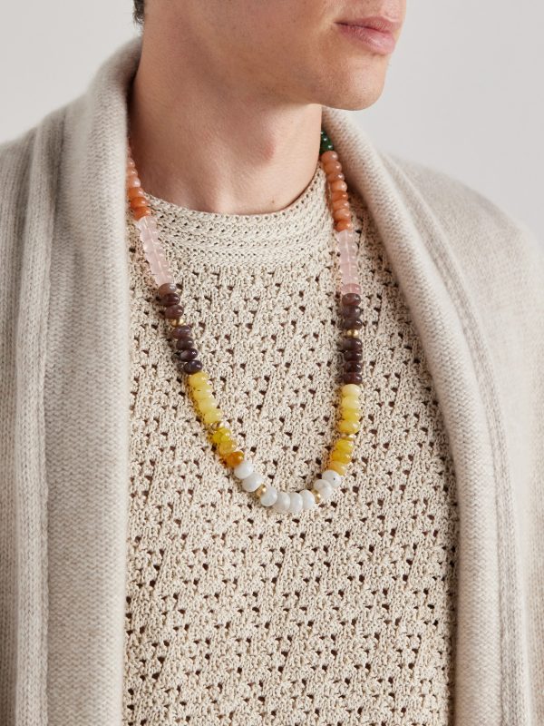 Gold Opal Beaded Necklace - FR Gold Opal Beaded Necklace - FR