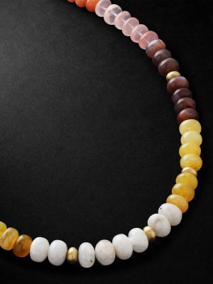 Gold Opal Beaded Necklace Gold Opal Beaded Necklace